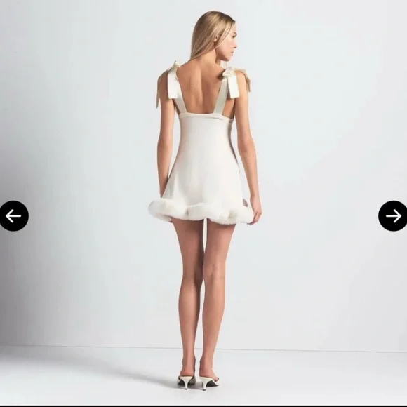 SKIMS Cream Mini Dress with Bow Detail - Picture 3 of 3